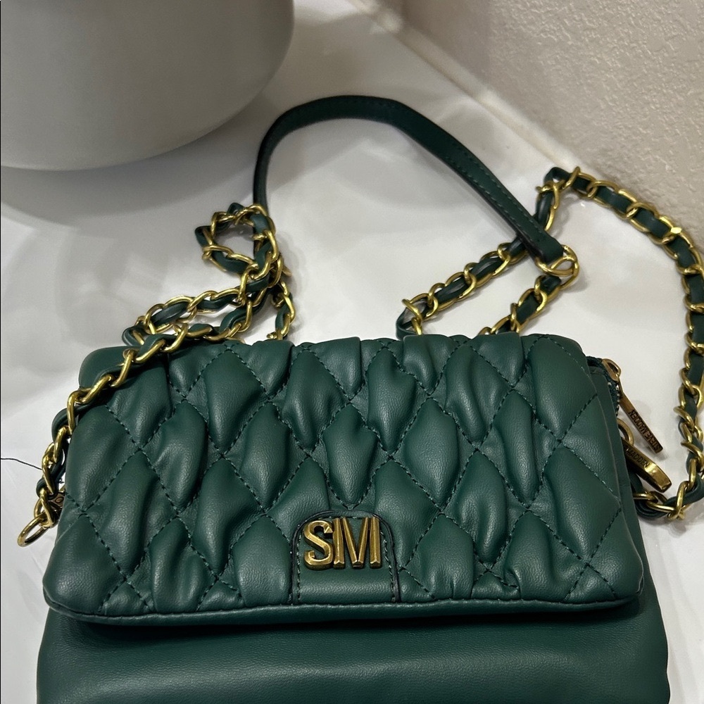 Steve Madden Dark Green Quilted Crossbody Bag Brand new never used